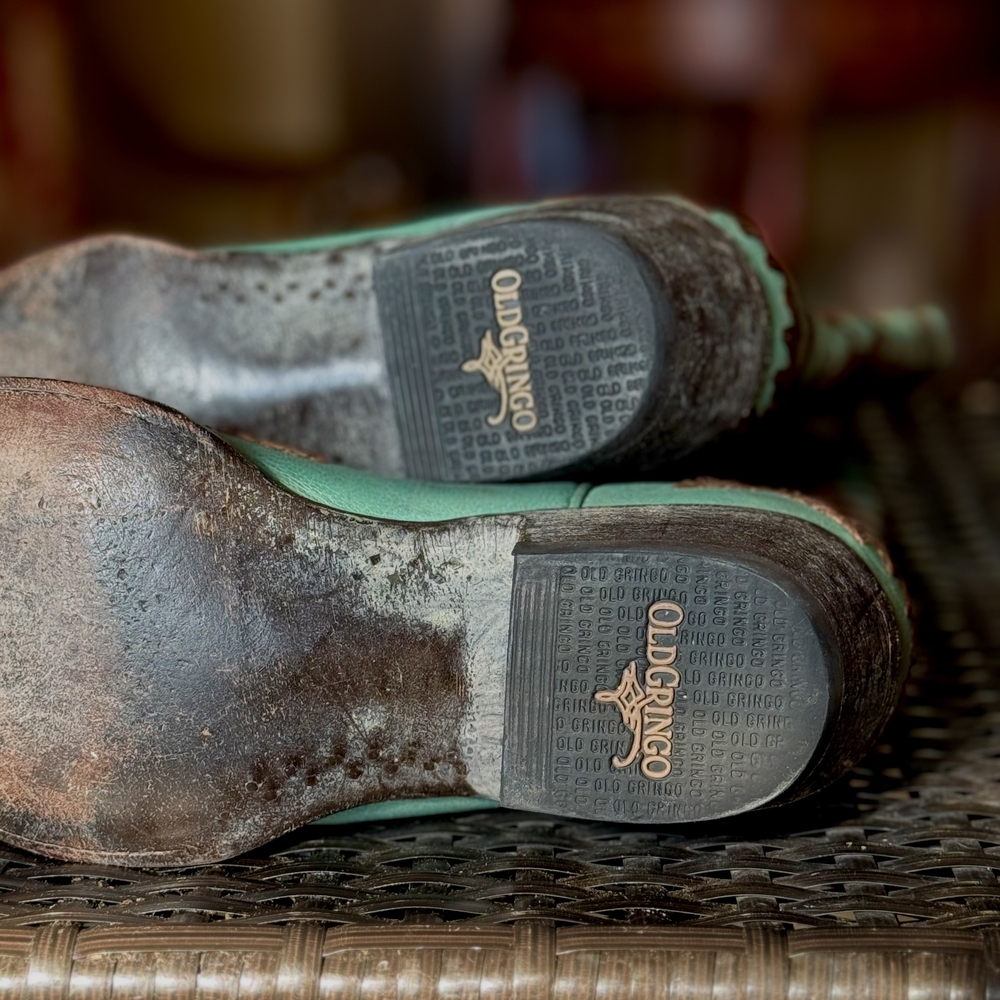 Old Gringo Turquoise and Brown Cowboy Boots - Picture 2 of 2